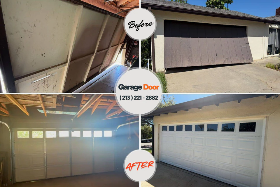 Before and after: garage door opener repair Babson Park, FL